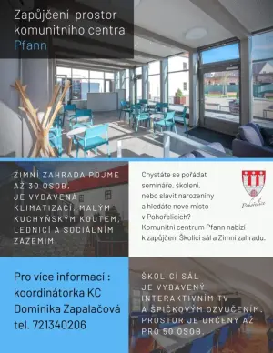 Zapůjčení prostor komunitního centra Pfann